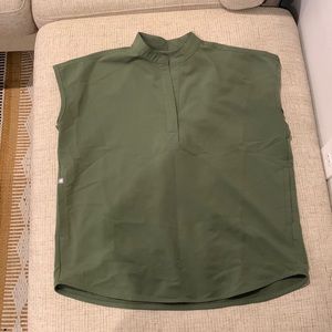 FIGS DARK OLIVE RAFAELA SCRUB TOP